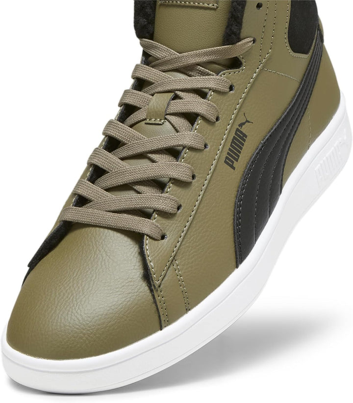 PUMA Unisex Smash 3.0 Mid WTR Sneaker, Olive Drab Puma Black Puma White