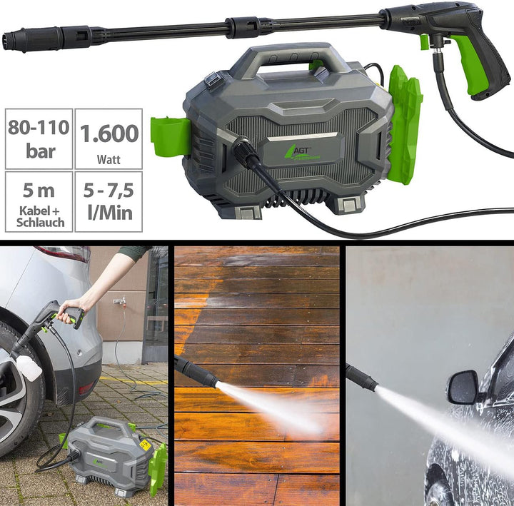 AGT Professional Druckreiniger: Hochdruckreiniger mit Multi-Lanze, 110 bar, 1.600 Watt, IPX5 (230V H