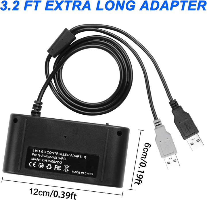 MEIRIYFA Gamecube Controller Adapter 4 Port für Switch, kompatibel mit Switch Super Smash Bros Gamec