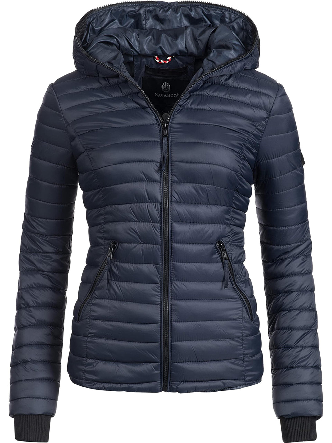 Navahoo Damen Damen leichte Übergangsjacke Steppjacke mit Kapuze Kimuk XS-XXL XS Navy, XS Navy
