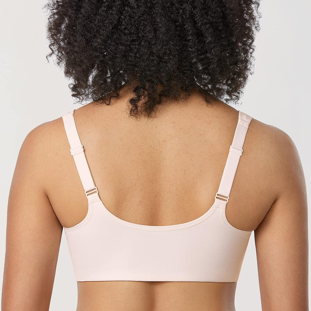 DELIMIRA Damen Vorderverschluss BH mit Bügel BHS Grosse Brüste Starker Halt Soft Spitzen U-Rücken Un