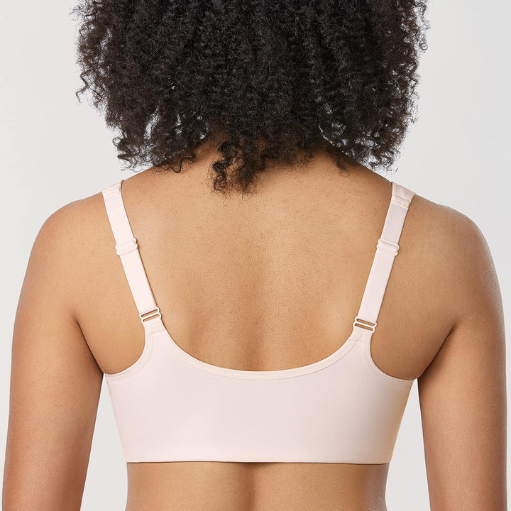 DELIMIRA Damen Vorderverschluss BH mit Bügel BHS Grosse Brüste Starker Halt Soft Spitzen U-Rücken Un
