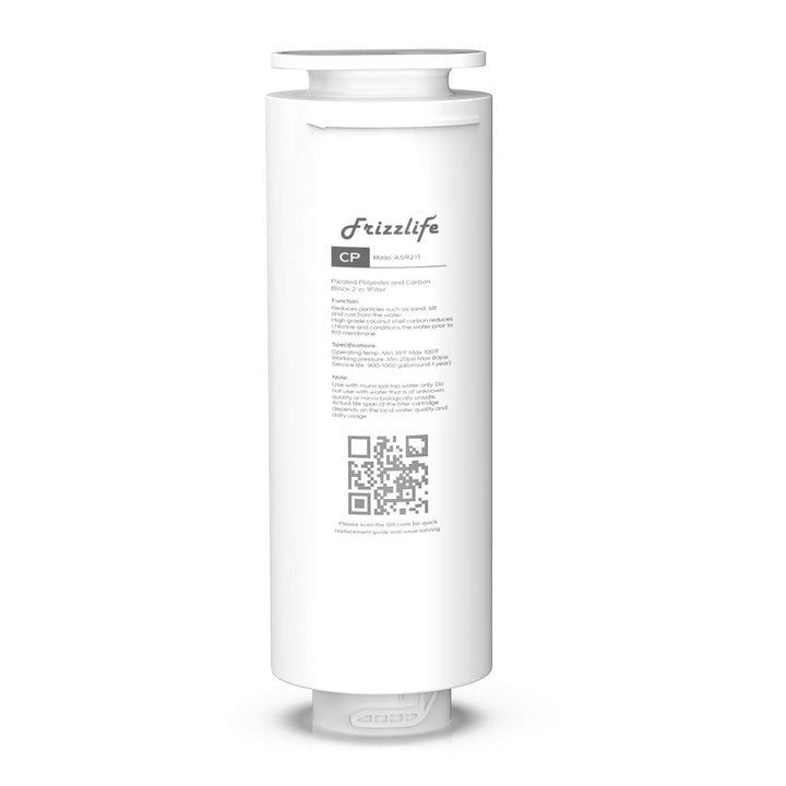 Frizzlife ASR211 Filterkartusche für PD600 Umkehrosmose-Filtersystem (1. Stufe), fortschrittliche Ko