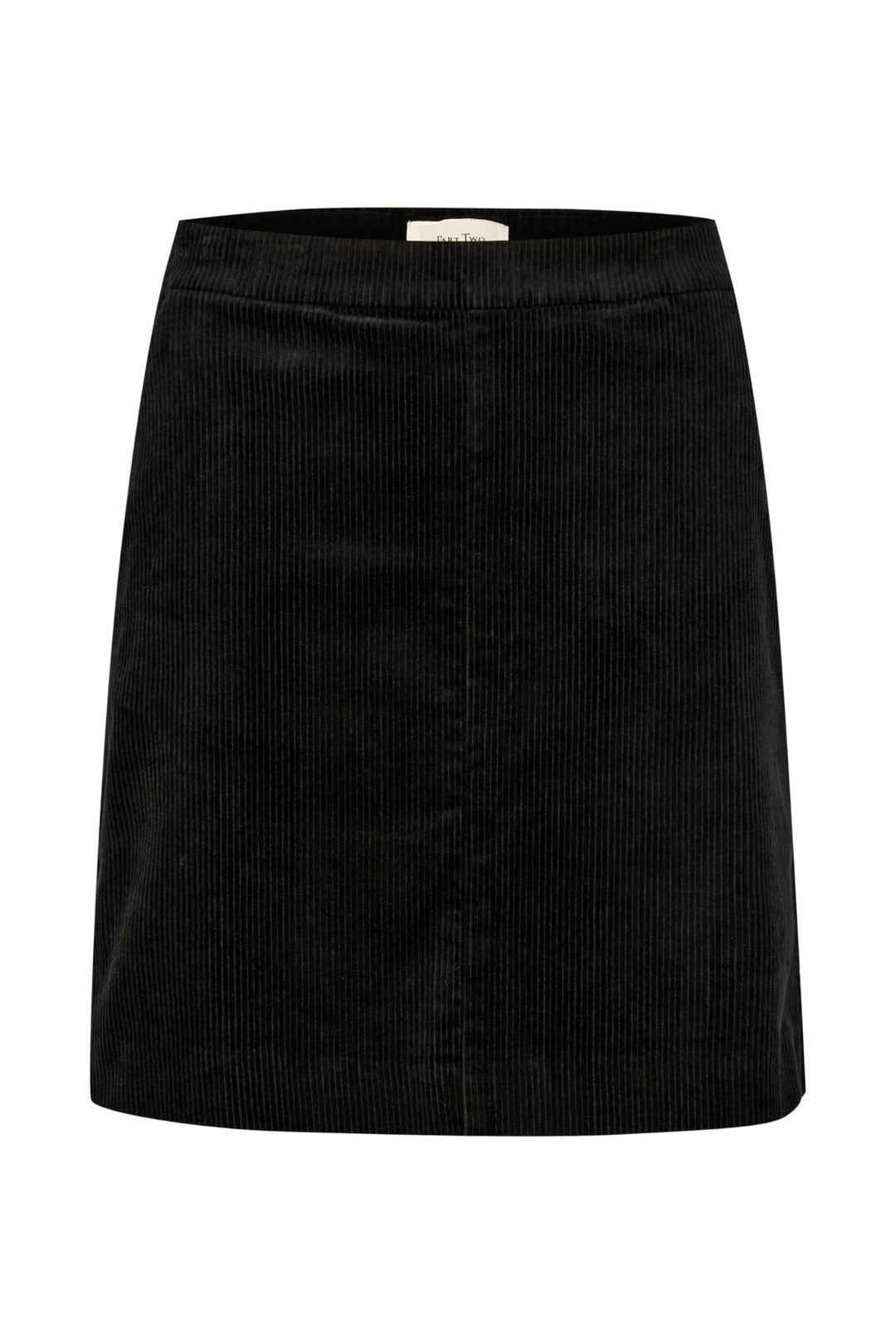 PART TWO Damen Women's Mini High-Waisted Pockets Corduroy Fabric Elastic Waist Skirt 34 Schwarz, 34