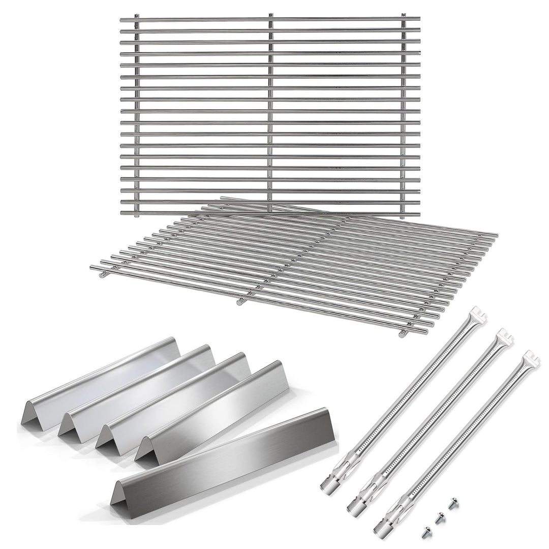 GFTIME 49,5 x 33cm 7528 Grillrost Edelstahl,62752 Brenner 49,5cm Flavorizer Bars 7620 für Weber Gene