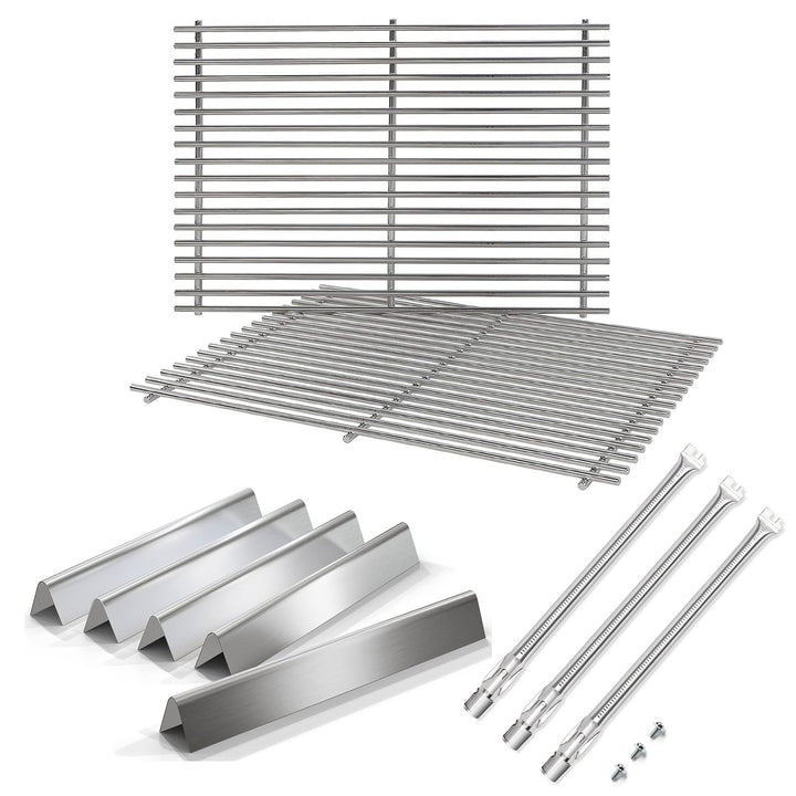 GFTIME 49,5 x 33cm 7528 Grillrost Edelstahl,62752 Brenner 49,5cm Flavorizer Bars 7620 für Weber Gene