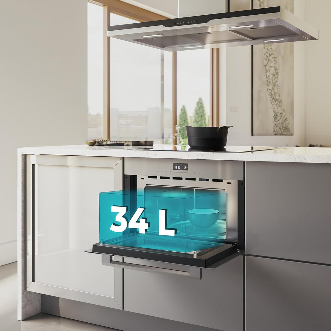 Cecotec Backofen für Mikrowelle, 60 x 45 cm, Bolero Hexa MW703800, Glas, Grau, 1450 W, 34 l Kapazitä