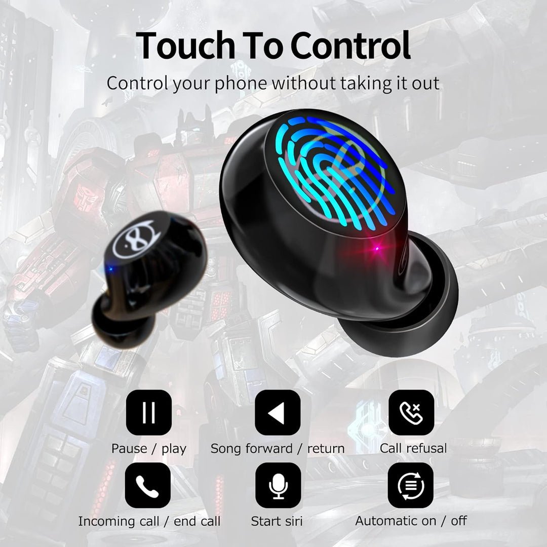 Wireless In-Ear-Kopfhörer, HiFi Stereo Bluetooth-Kopfhörer Kinder mit Dual-Mikrofon-Touch-Steuerung