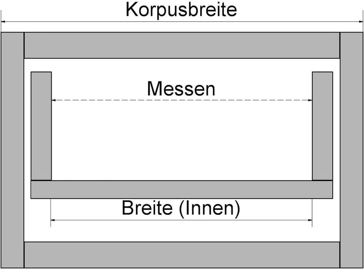Orga-Box Junker Slim Besteckeinsatz 725 x 476 mm Lavagrau mit Perlstruktur für 80er Schränke Küchen