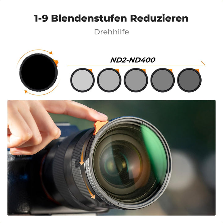 K&F Concept Filter 49mm Black-Mist 1/4&ND2-ND400 2 in 1 multifunktionaler Filter-Black Promist 1/4 F