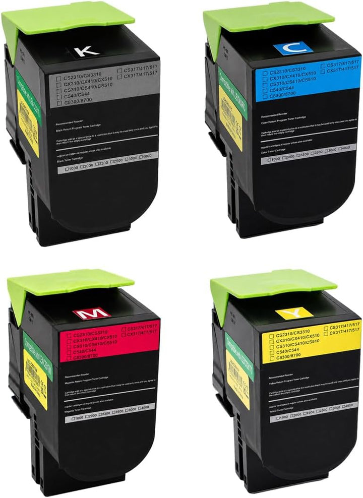 OBV 4X Toner kompatibel mit Lexmark CS317 CS317dn CS417 CS417dn CS517de cx317 CX317dn cx 417 CX417de