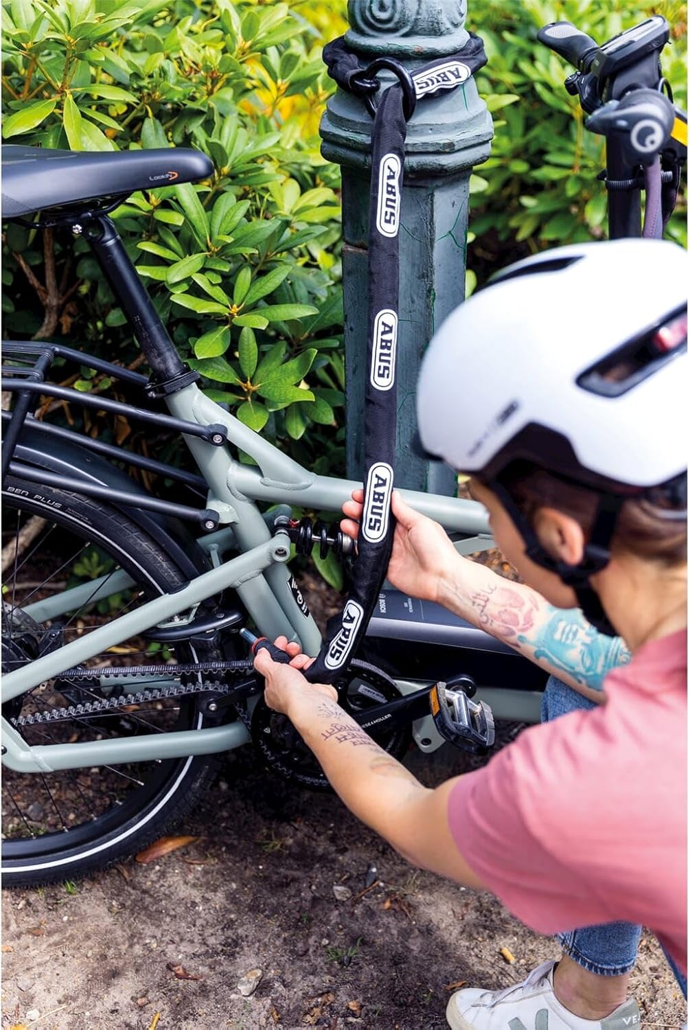 ABUS Rahmenschloss-Einsteckkette – Adaptor Chain 2.0 6KS – Kette zur Zweitsicherung des Fahrrads – 6
