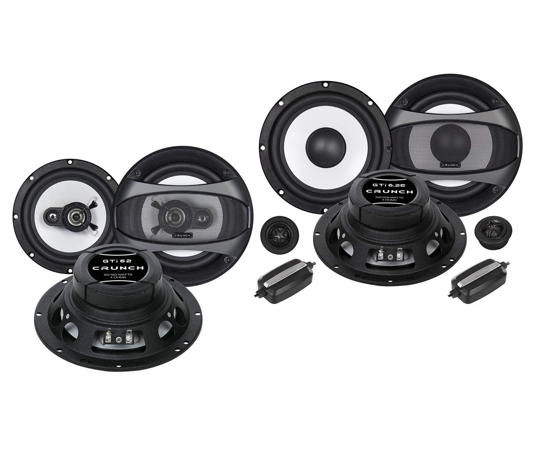 Mediadox Crunch Front/Heck 16,5cm/165mm Auto Lautsprecher/Boxen/Speaker Komplett-Set kompatibel für