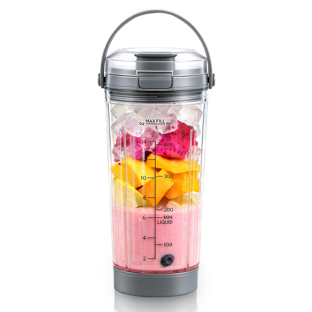Mixgefäss kompatibel mit Ninja Blast Tragbarer Mixer, 530ml Mixbecher mit Trink- und Auslaufsicherer