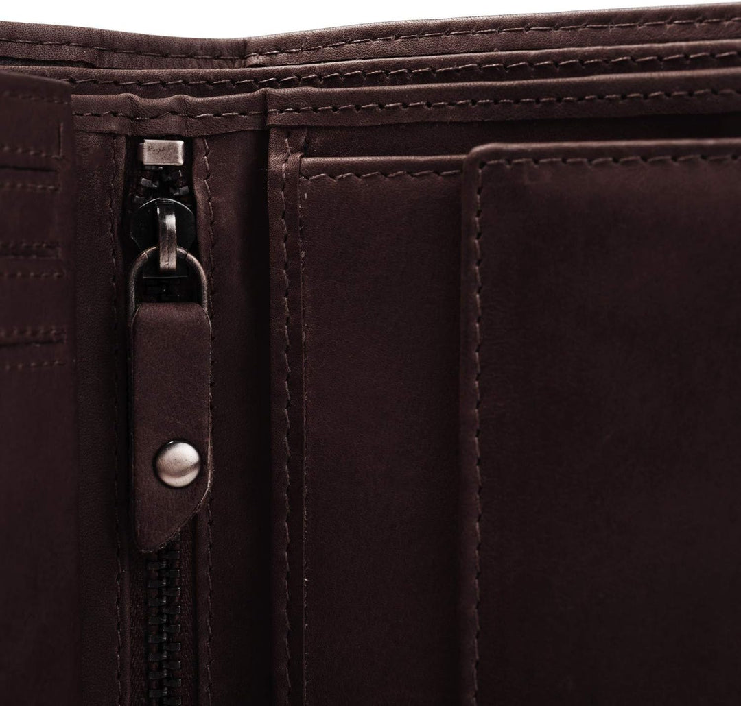 The Chesterfield Brand Leder Portemonnaie Braun Ruby RFID Safe