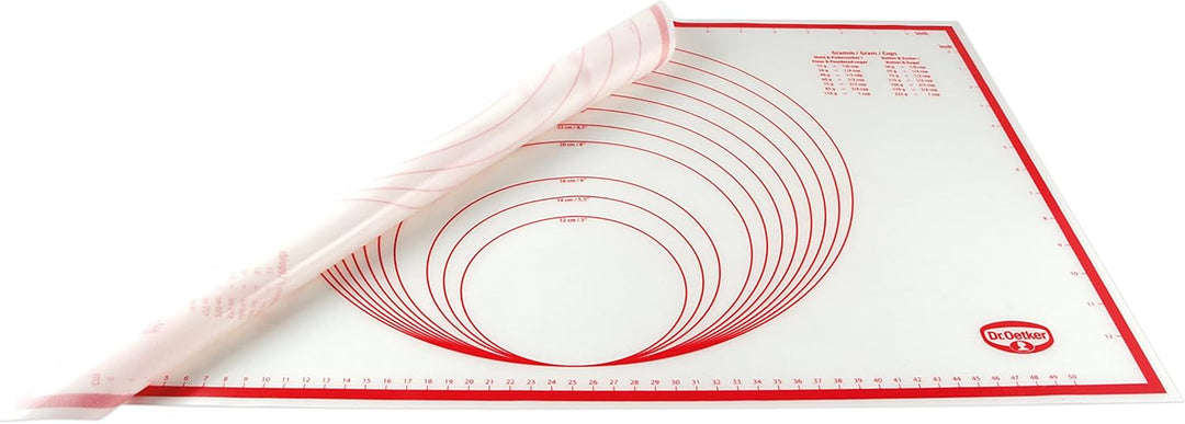 Dr. Oetker Backmatte Silikon, Backunterlage, multifunktionale Back-/Ausrollmatte, glasfaserverstärkt