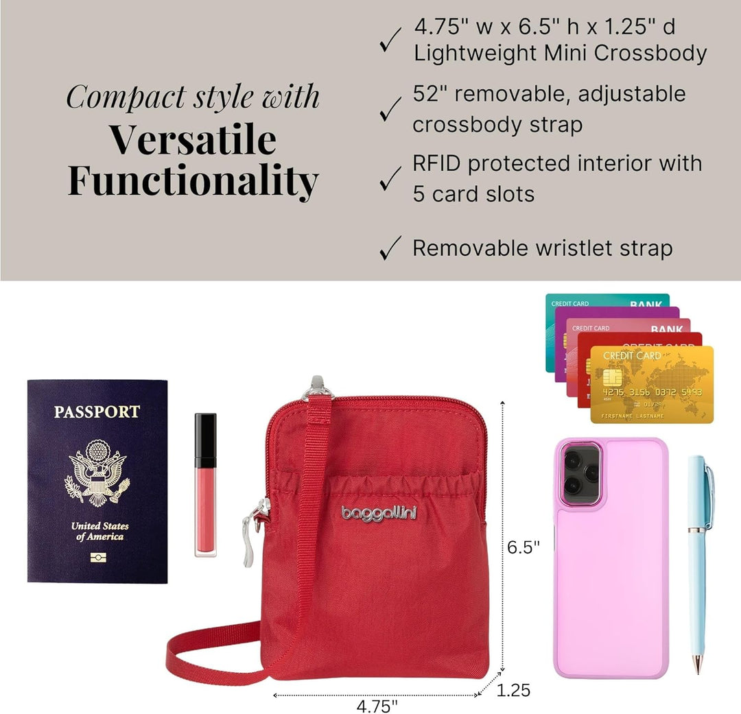 Baggallini Bryant Smartphone-Tasche und Geldbörse – leicht, wasserabweisend, Reisetasche mit RFID-Sc