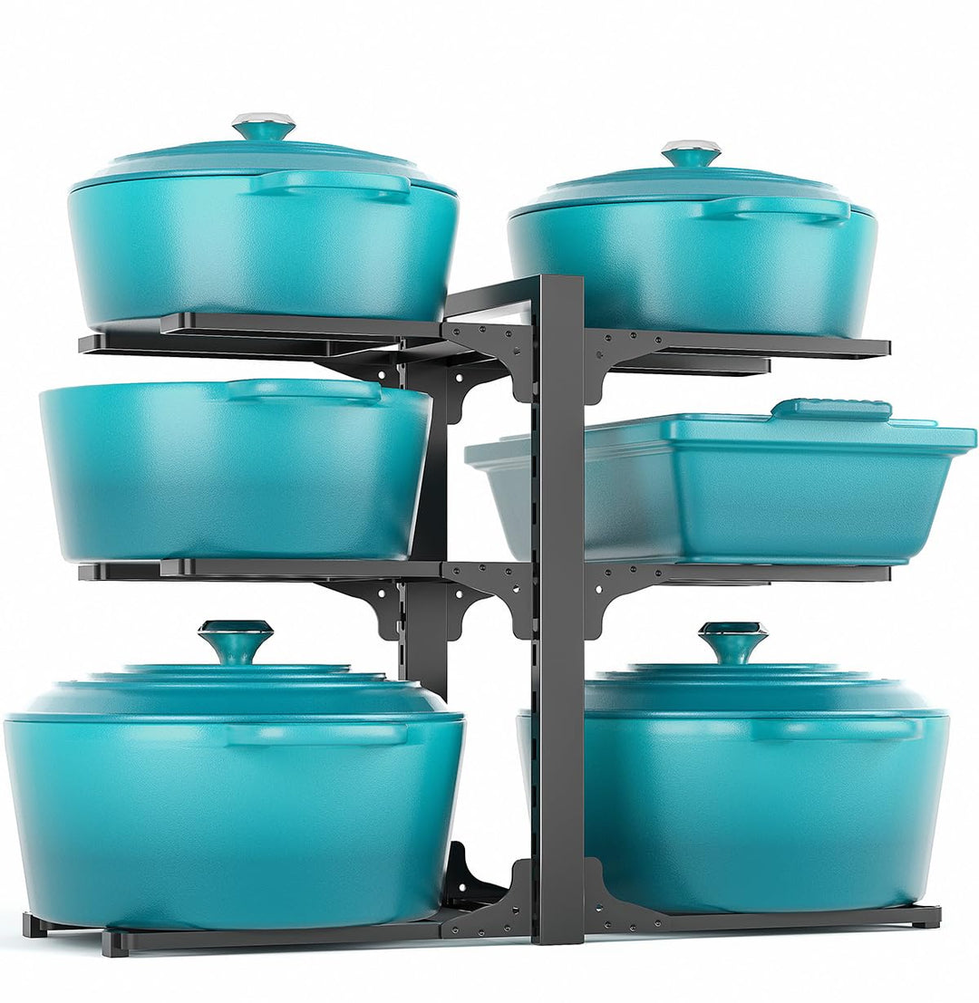 MUDEELA Topf- und Pfannen-Organizer, vertikal 35 cm hoch, 6 verstellbare Ebenen, robuster Küchenschr