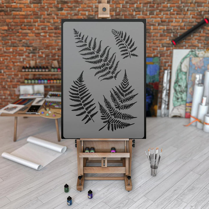Wiederverwendbare Wandschablone aus Kunststoff // Farnblätter // Muster Schablone Vorlage (45x65cm),