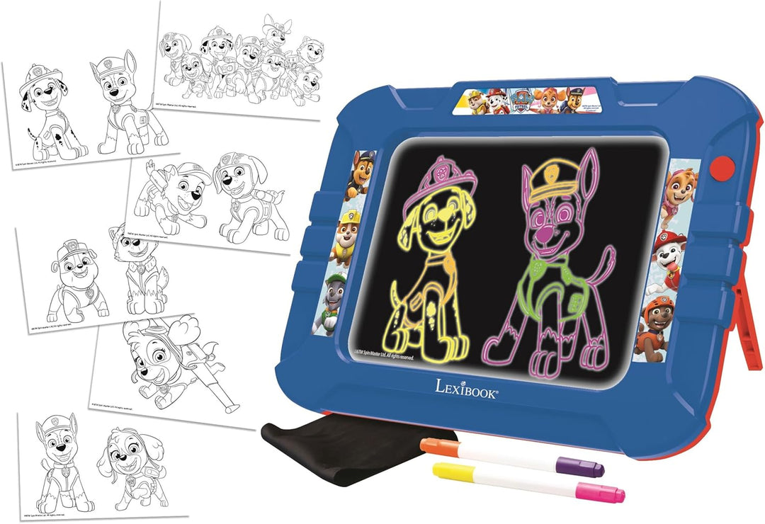 Lexibook Elektronisches Neon-Zeichenbrett Paw Patrol Helfer auf Vier Pfoten, für Kinder, künstlerisc
