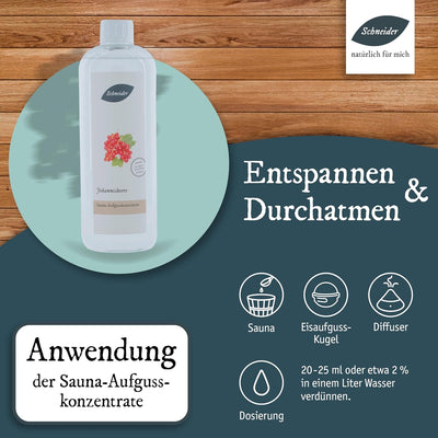 Saunabedarf Schneider - Aufgusskonzentrat Johannisbeere - süsslich-frischer Saunaaufguss - 250ml Inh