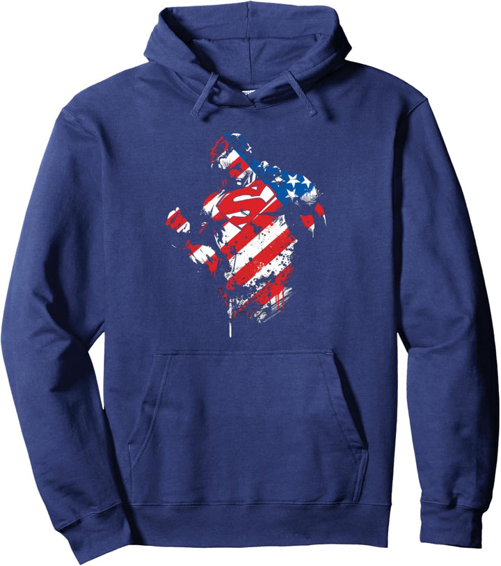 Superman The American Way Flag Pullover Hoodie