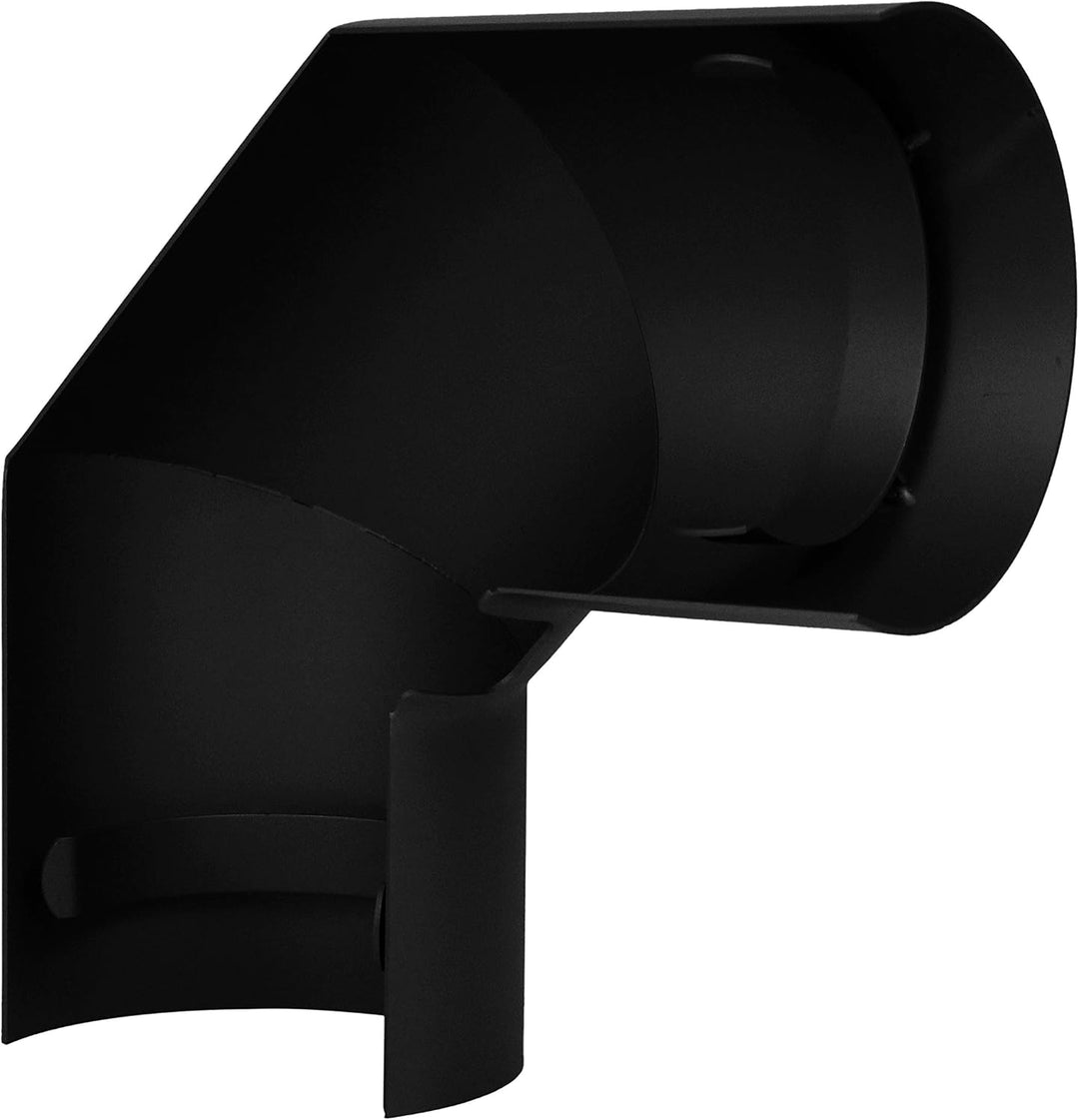 LANZZAS Ofenrohr Thermoschutz/Hitzeschild Bogen 90° seitlich - im Durchmesser Ø 150 mm - Farbe: schw