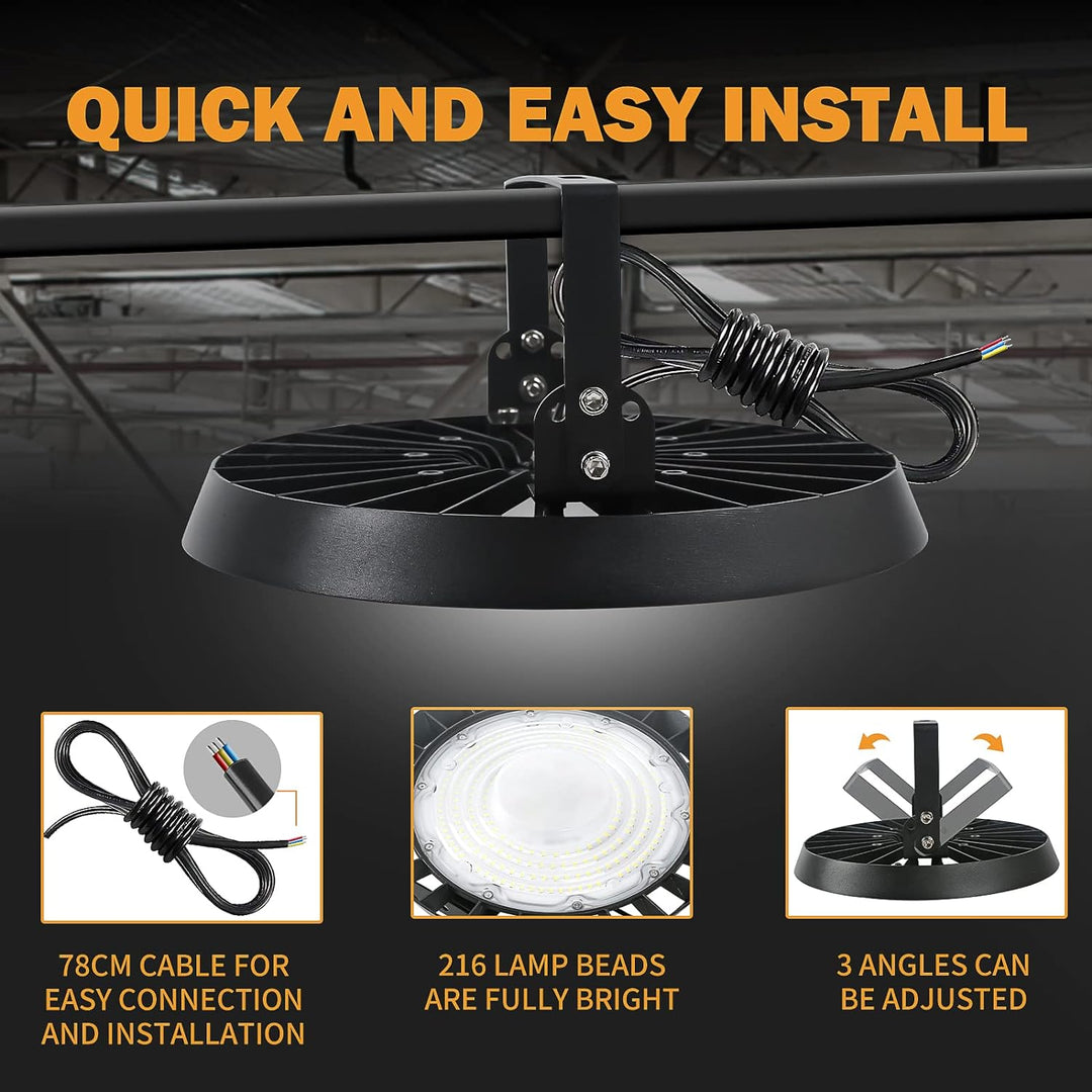 Blivrig 200W Led UFO Industrielampe,Werkstatt Hallenbeleuchtung kaltweiss 6500K,UFO Werkstattlampe L