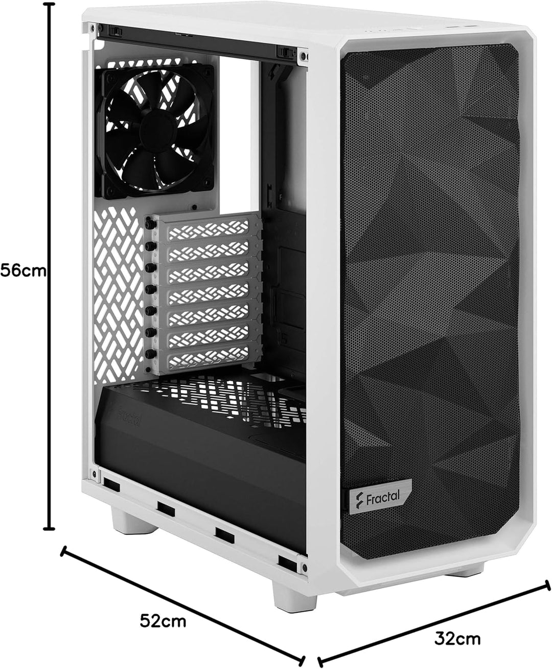 Fractal Design Meshify 2 Compact White ATX Flexible High-Airflow Tempered Glass Window Mid Tower Com