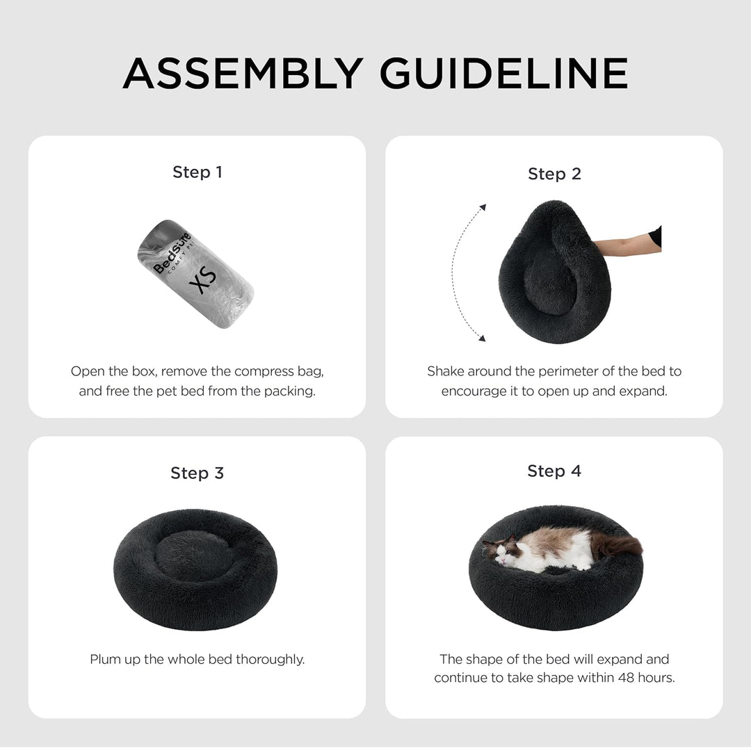 BEDSURE Katzenbett waschbar Flauschiges Hundebett - Ø 70 cm Katzenschlafplatz für Katzen und Hunde,