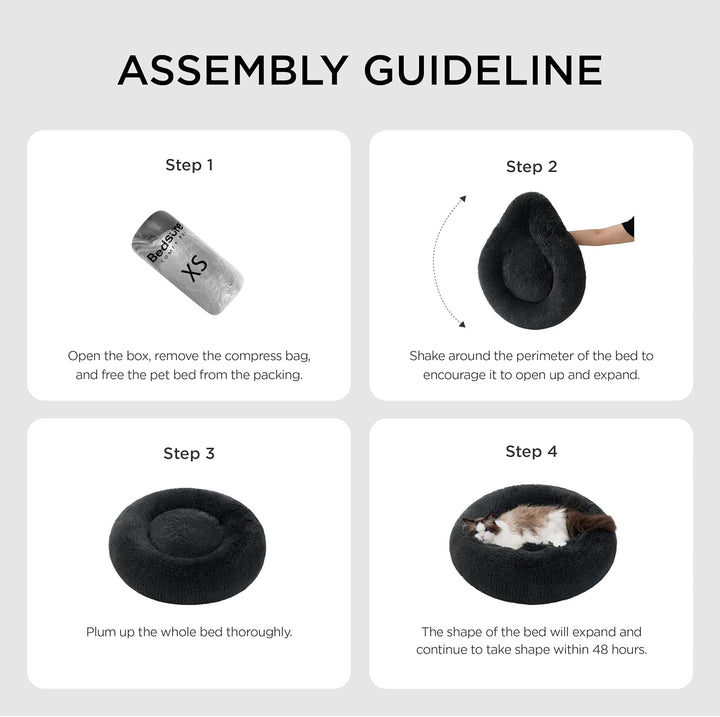 BEDSURE Katzenbett waschbar Flauschiges Hundebett - Ø 70 cm Katzenschlafplatz für Katzen und Hunde,