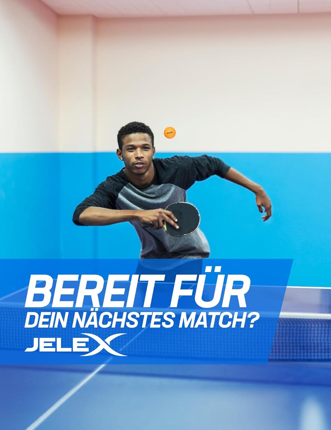 JELEX Sidespin 4er-Set Tischtennis Schläger aus Holz, mit unterschiedlich gefärbter Vorder- und Rück