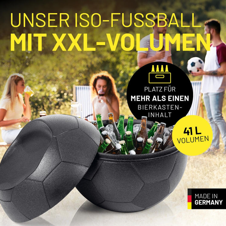 LUMALAND EM 2024 Fussball-Kühlbox mit Sitzfunktion 41 Liter für mehr als einen Bierkasteninhalt | Kü