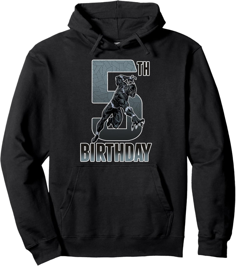 Marvel Black Panther Action Pose 5th Birthday Pullover Hoodie