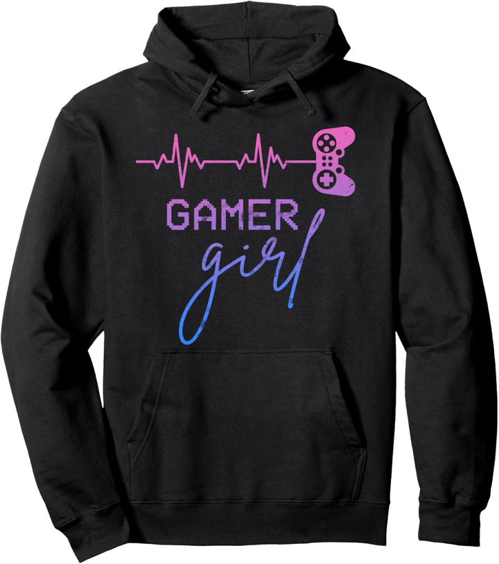 Gamer Girl Heartbeat Gamer für Mädchen und Frauen Pullover Hoodie