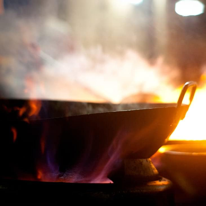 AAF Nommel ® Wok ca. 40 cm Ø mit 2 Griffen/Henkeln und rundem Boden für Gas, Gastronomie, Wokpfanne