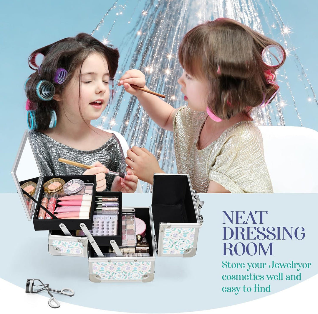 Joligrace Kosmetikkoffer Schminkkoffer, Kosmetik Make up Organizer Koffer Mit Schlüssel und Spiegel