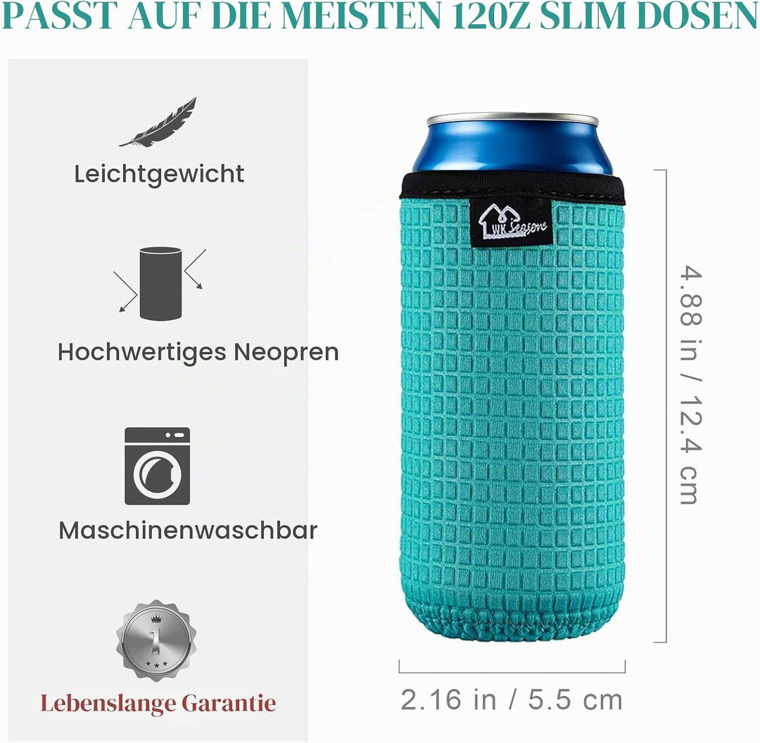 WK IEASON 12oz Slim Can Sleeves Insulators Neoprene Slim Can Covers 12OZ Beer Bottle Sleeves Coolers