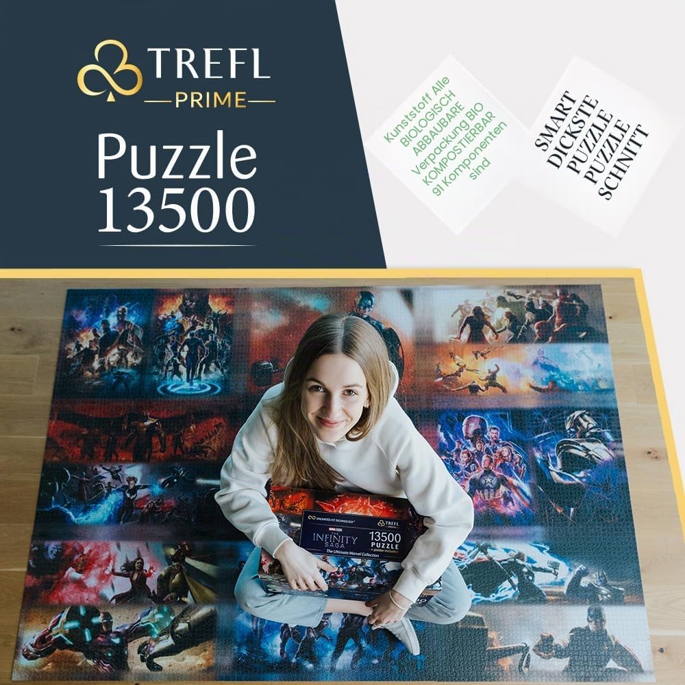 Trefl 81024 13500 Teile, Grosses Puzzle, Dickste Pappe, Bio, EKO, Collage mit Superhelden, Unterhalt