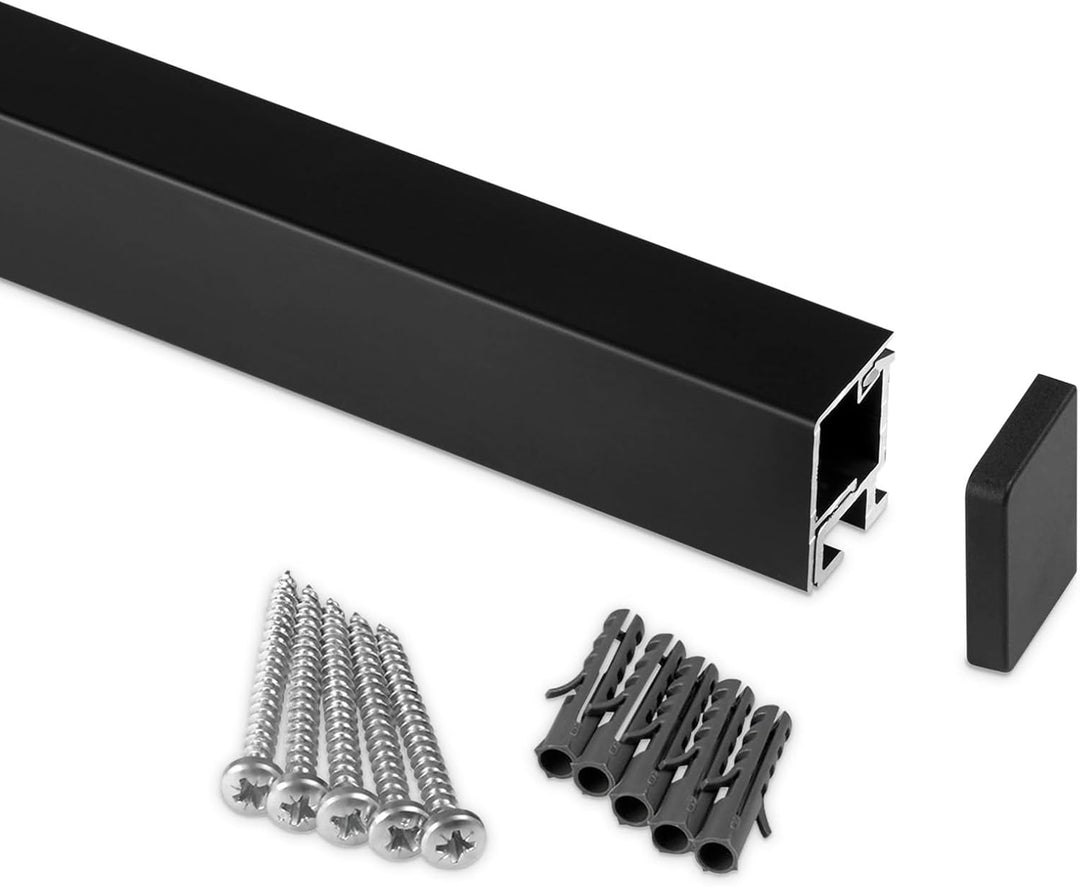 Kesseböhmer Linero style Küchenreling schwarz 1500 x 22 x 29 mm Alu Profilleiste von SOTECH Profille