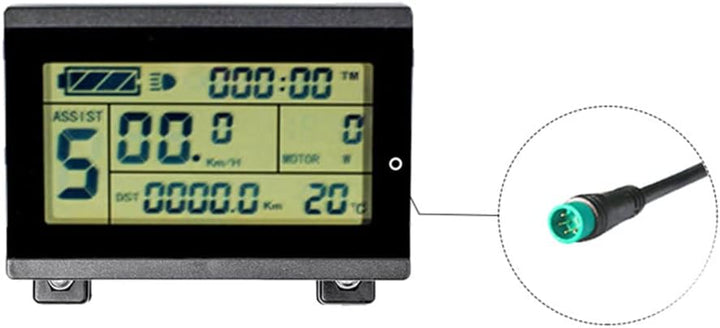 SPORTARC Elektrischer Geschwindigkeitsmesser E-Bike KT-LCD3U LCD Display Meter mit USB Buchse 24/36/