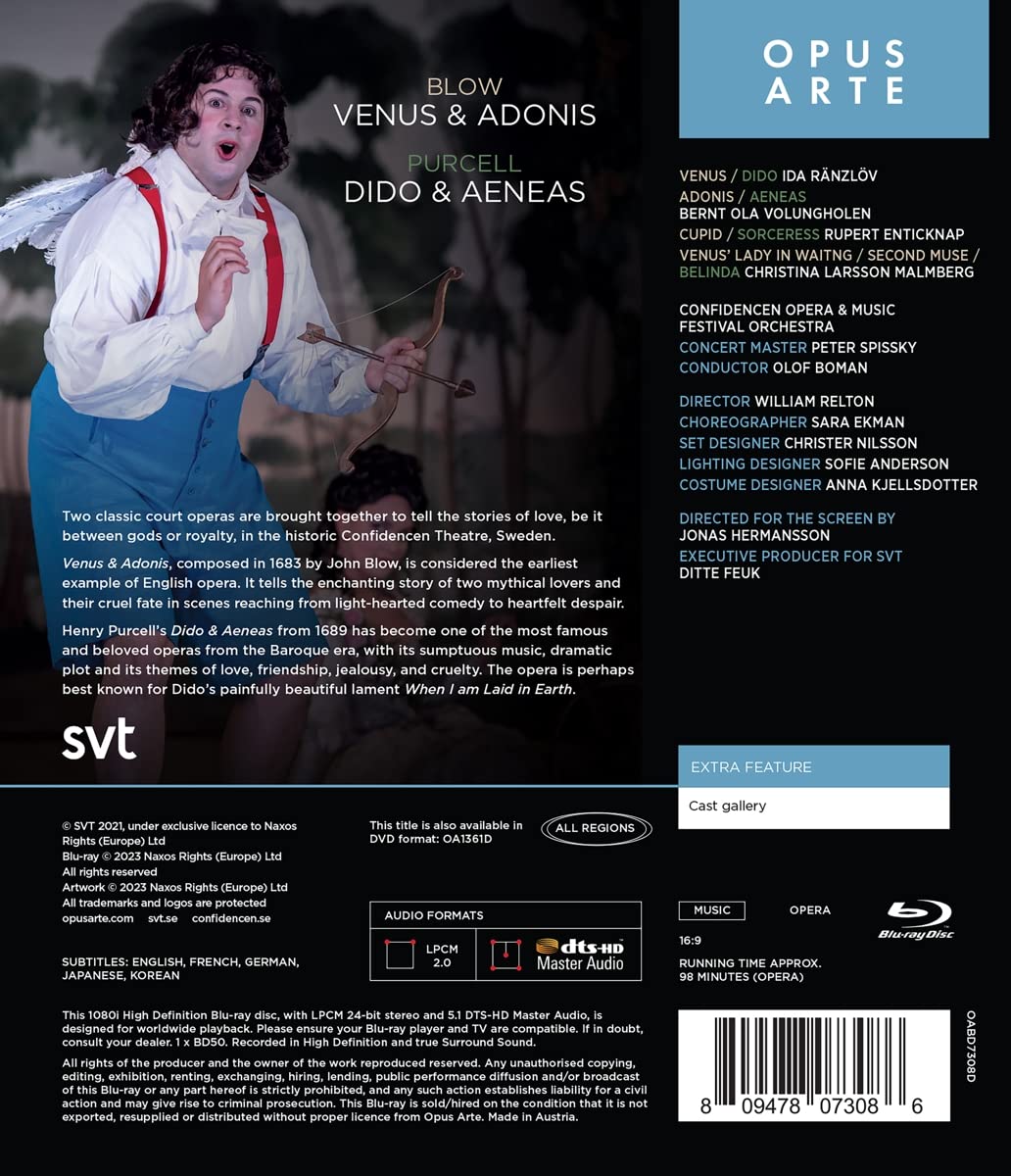 John Blow: Venus &amp; Adonis / Henry Purcell: Dido &amp; Aeneas, Blu-ray