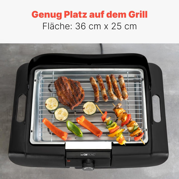 Clatronic® Stand- und Tischgrill | für innen und aussen | Elektrogrill für Balkon | 2000W | kurze Au