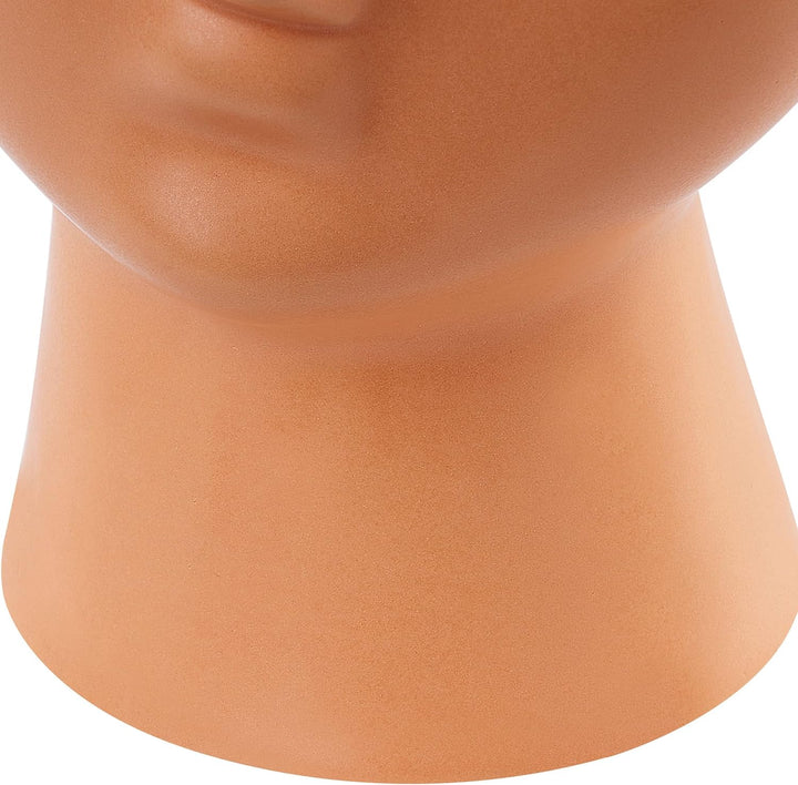 Blumenvase Keramik handgefertigt orange 24 cm Gesichtsmotiv Modern Florina