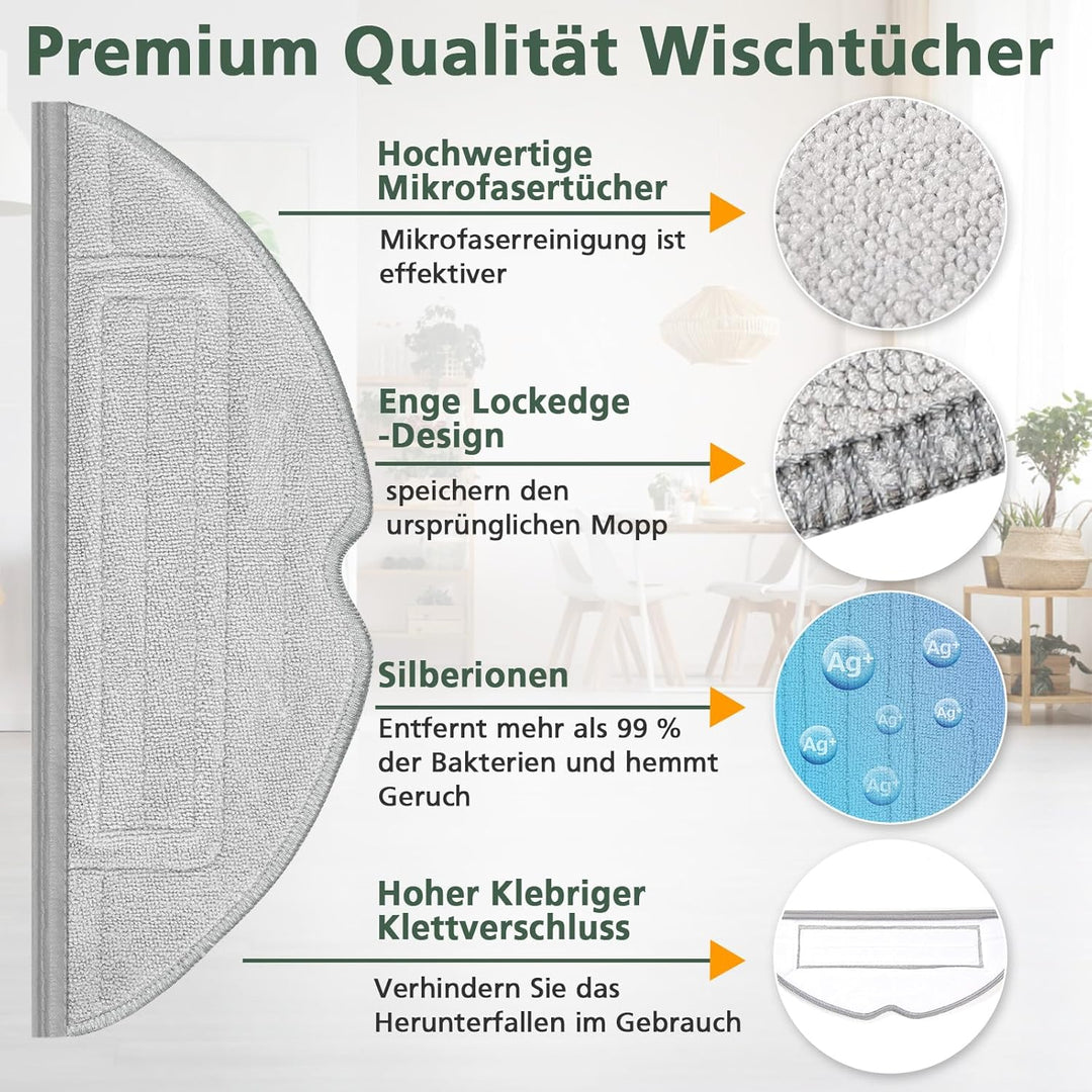 15 Stück Zubehör für Roborock S8 / S8+ Saugroboter mit 2 Hauptbürste (DuoRoller Bürste), 4 Wischtüch