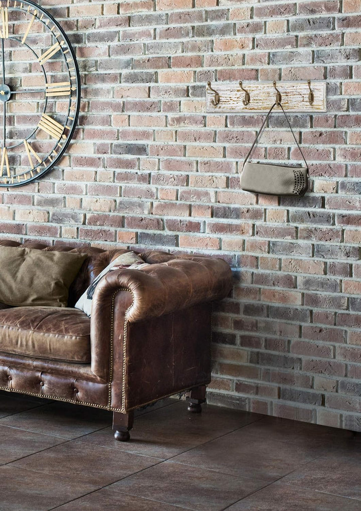 Lashuma Vintage Doppelhaken Garderobe 45x10 cm, 4er Bademantelhaken Altmessing, Belastbare Wand Hake