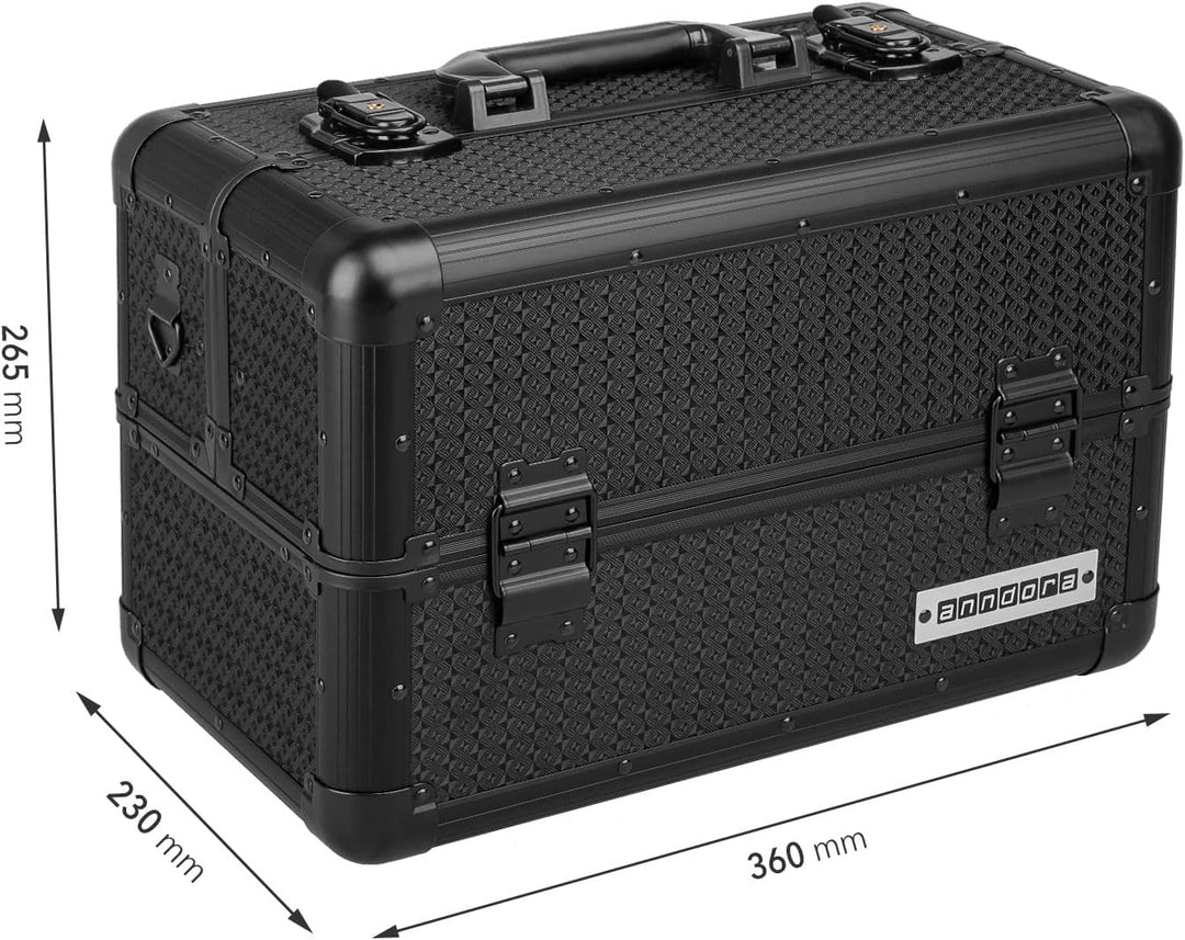 anndora Beauty Case Kosmetikkoffer - Stilvoller Schmuckkoffer, Schminkkoffer mit robustem Aluminiumr