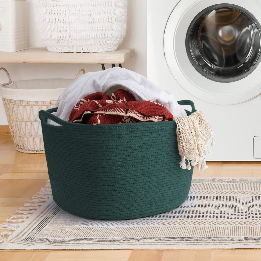 Maliton Wäschekorb,Aufbewahrungskorb mit 4 Taschen, 50 x 33 CM, Baumwoll Faltbarer Wäschekorb Kinder