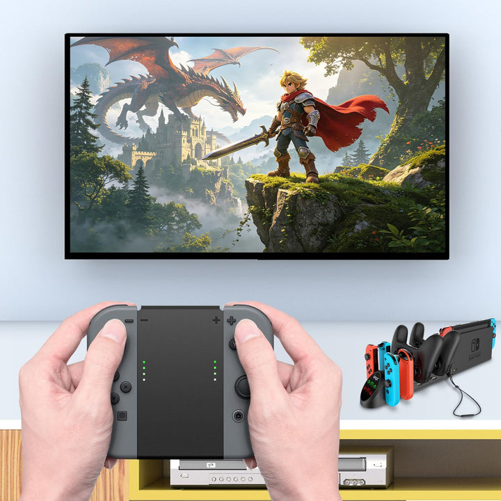 FYOUNG 6 in 1 Switch Controller Ladestation Kompatibel mit Nintendo Switch & Switch OLED mit USB Ans