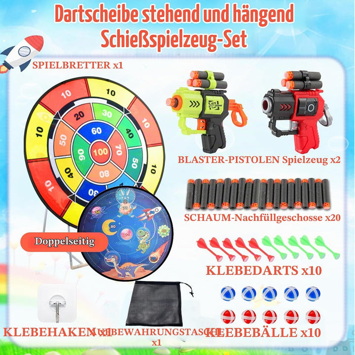 Dartscheibe für Kinder, 29"(73 cm) Doppelseitiges Dartscheiben Gartenspiel, Stehendes &amp; Hängendes Wu